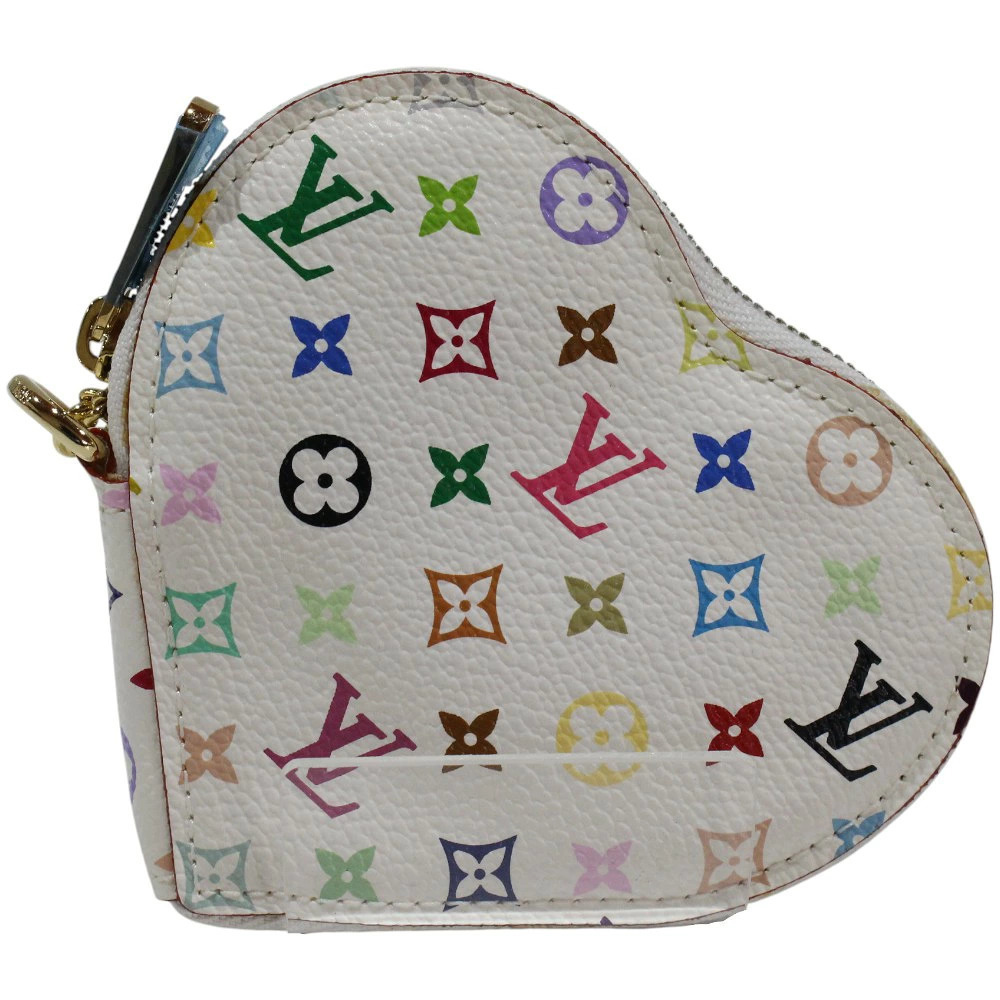 Louis Vuitton Heart Coin White Coeur Portemonnaie Monogram Multicolor White
